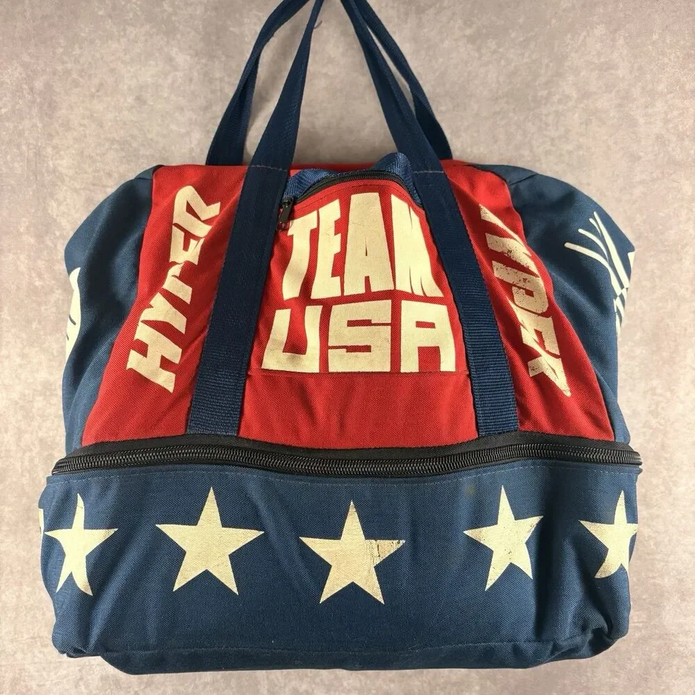 Vintage Hyper Team USA Skate Duffel Bag Red White Blue Stars Roller
